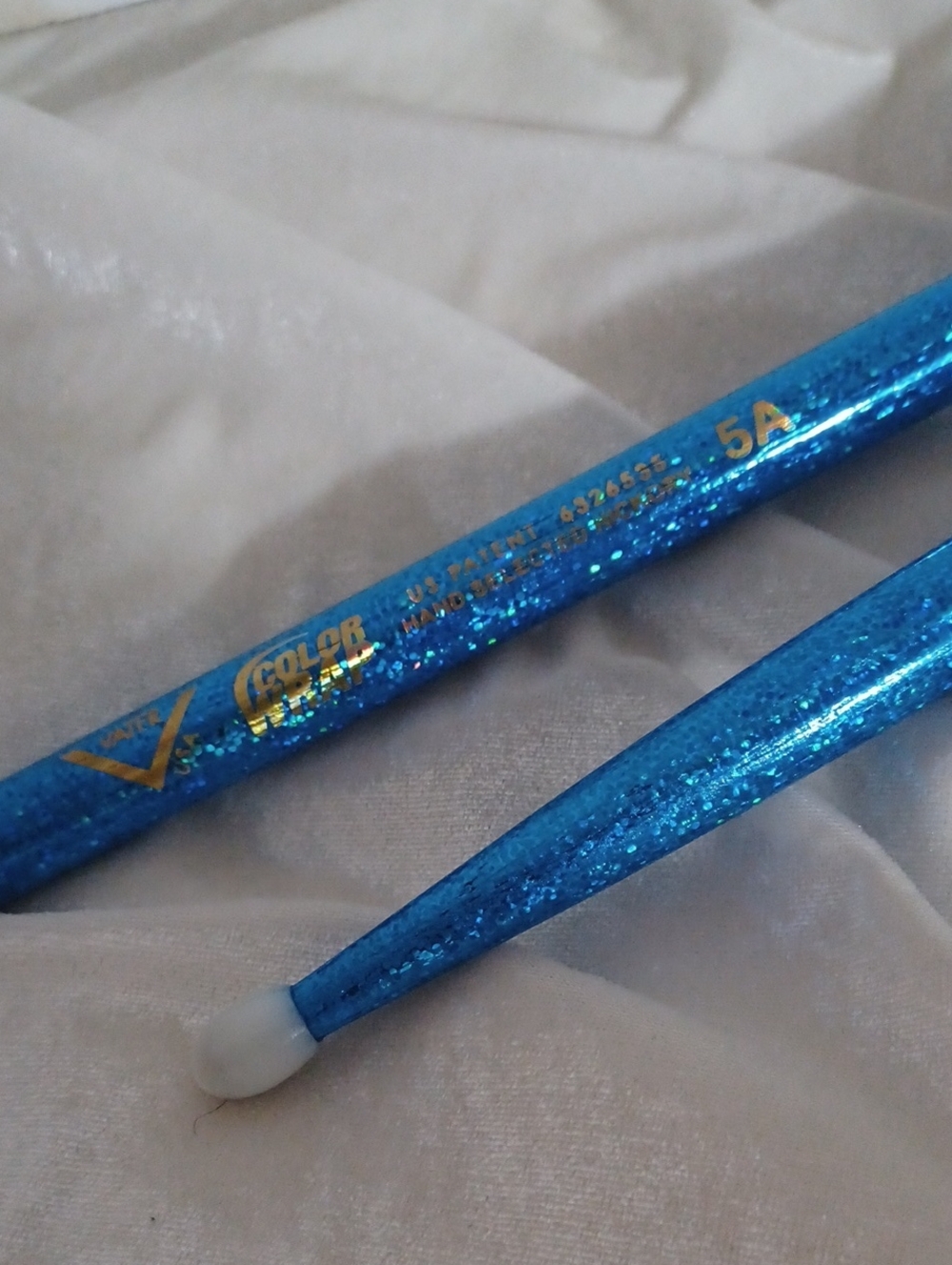 Vater Color Wrap 5A Blue Sparkle Drumsticks